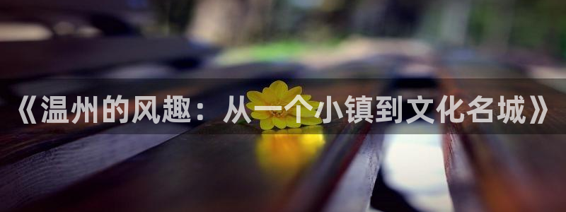 新航娱乐(com.youad.authst)：《温州的风趣：从一个小镇到文化名城》